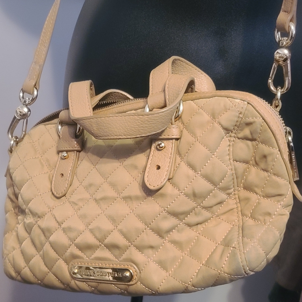 🐰Source Unknown Quilted Tan Satchel